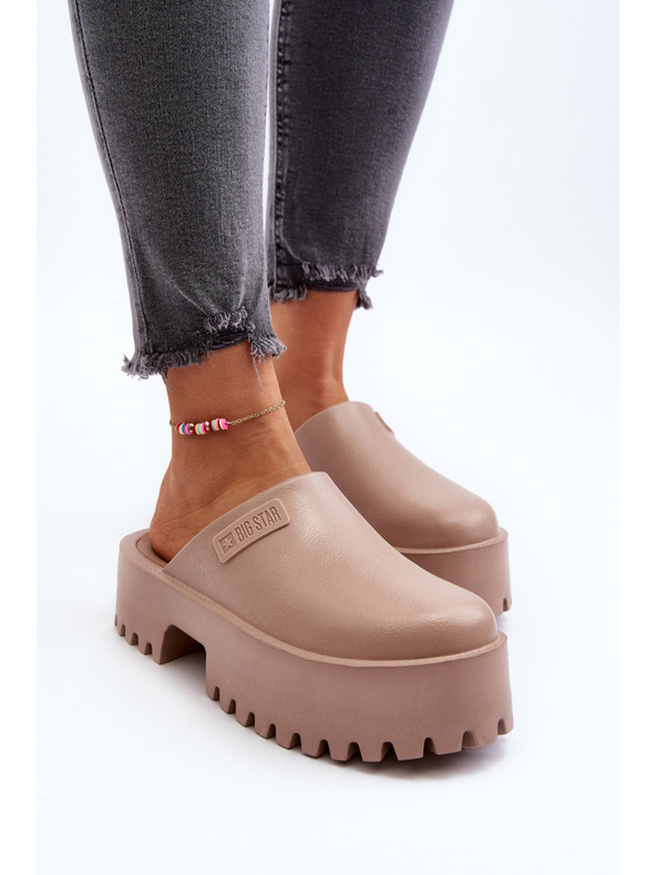 BIG STAR SHOES Damen Hausschuhe mit fester Sohle Big Star Beige