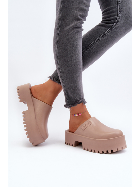 BIG STAR SHOES Damen Hausschuhe mit fester Sohle Big Star Beige