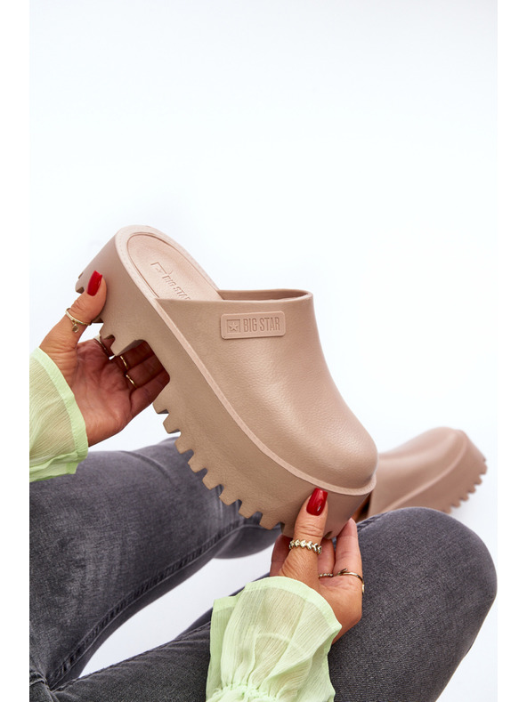 BIG STAR SHOES Damen Hausschuhe mit fester Sohle Big Star Beige