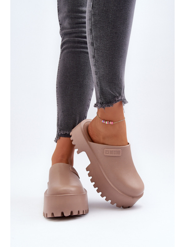 BIG STAR SHOES Damen Hausschuhe mit fester Sohle Big Star Beige