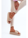 BIG STAR SHOES Damen Plateau Schaumstoff Hausschuhe mit Schnalle Big Star beige