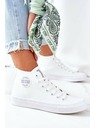 BIG STAR SHOES Damen Leder Hohe Turnschuhe Big Star Weiß