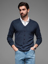 Ombre Clothing Herren Strickpullover mit strukturierten Tupfen - dunkelblau Ombre Clothing