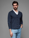 Ombre Clothing Herren Strickpullover mit strukturierten Tupfen - dunkelblau Ombre Clothing