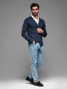 Ombre Clothing Herren Strickpullover mit strukturierten Tupfen - dunkelblau Ombre Clothing