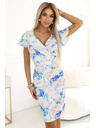 numoco Numoco Kleid mit Bleistiftausschnitt, Ärmeln und Gürtel