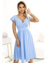 numoco Kleid mit Ausschnitt und kurzen Ärmeln - hellblau Numoco