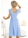 numoco Kleid mit Ausschnitt und kurzen Ärmeln - hellblau Numoco