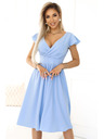 numoco Kleid mit Ausschnitt und kurzen Ärmeln - hellblau Numoco