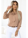 numoco Business blouse with long sleeves and front tie by Numoco