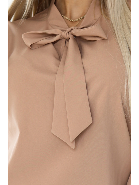numoco Business blouse with long sleeves and front tie by Numoco