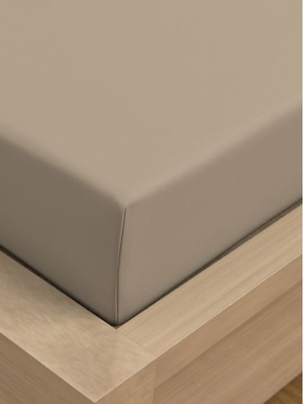 Kvalitex Satin Bed Sheet LUXURY COLLECTION 200x200cm beige