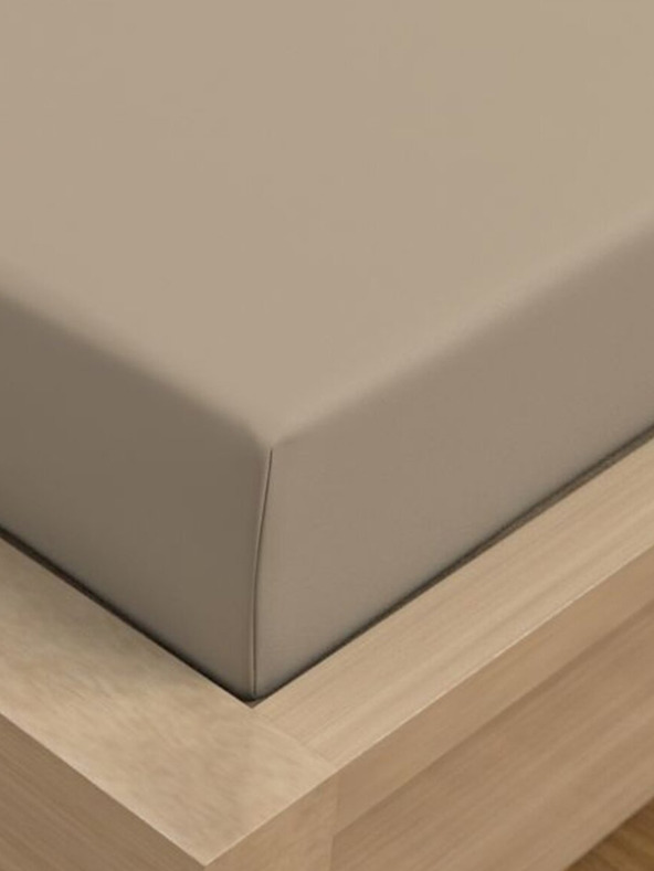 Kvalitex Satin Bed Sheet LUXURY COLLECTION 220x200cm beige