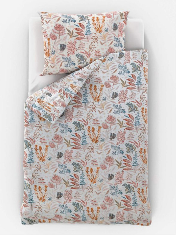 Kvalitex Satin Extended Bedding Luxury Collection 140x220, 70x90cm Coral garden Kvalitex