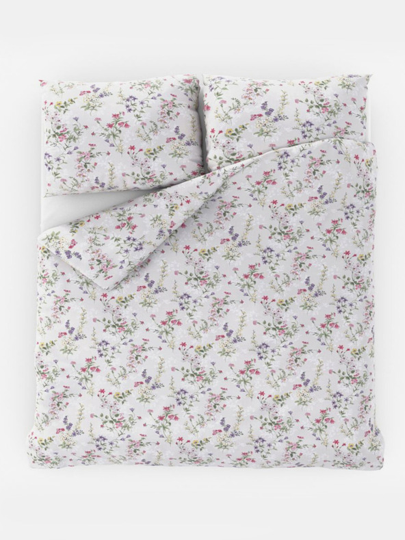 Kvalitex Französische Baumwollbettwäsche PROVENCE COLLECTION 200x200, 70x90cm FLORENCE grau