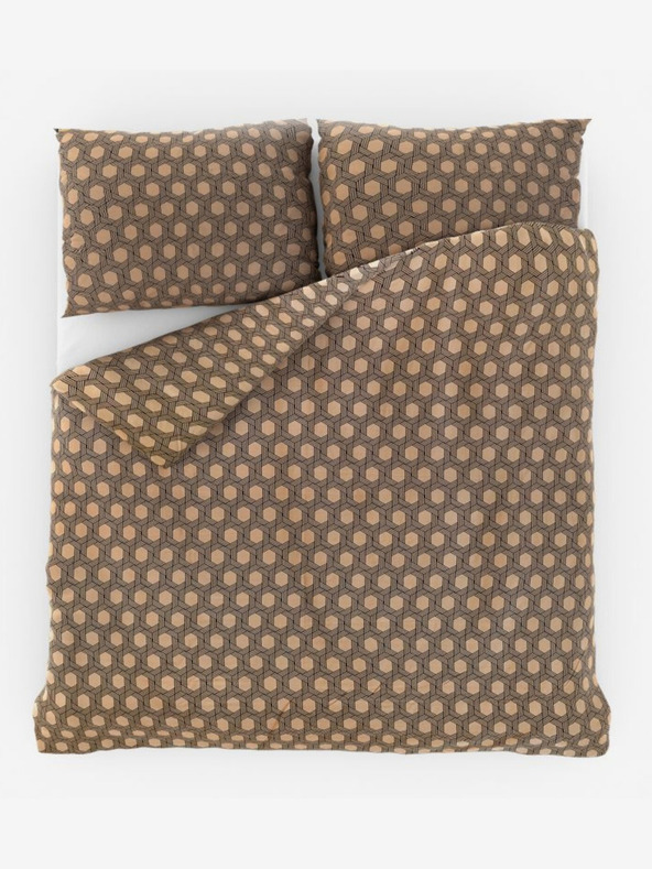 Kvalitex Satin French Extended Bedding Luxury Collection 1+2, 240x220, 70x90cm Carero beige Kvalitex