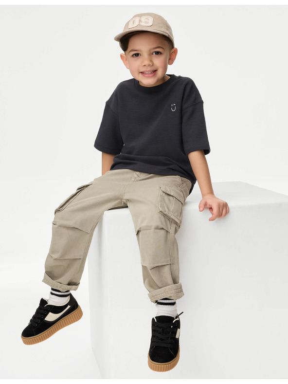 Marks & Spencer T-Shirt aus reiner Baumwolle mit Textur von Marks & Spencer