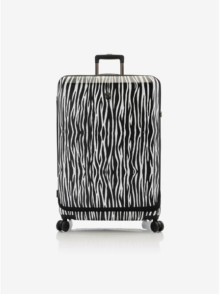 Heys White-Black Travel Suitcase with Animal Print Heys EZ Fashion L Zebra