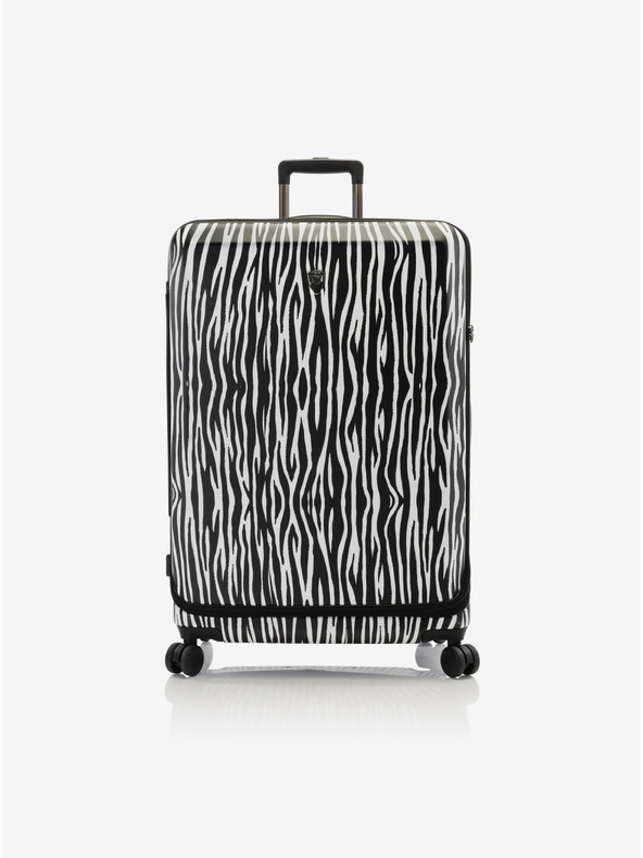 Heys White-Black Travel Suitcase with Animal Print Heys EZ Fashion L Zebra
