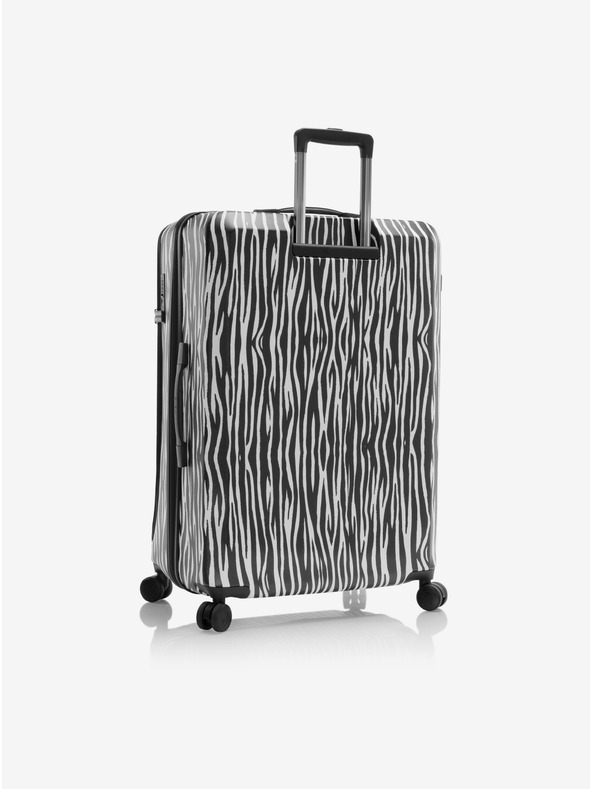 Heys White-Black Travel Suitcase with Animal Print Heys EZ Fashion L Zebra