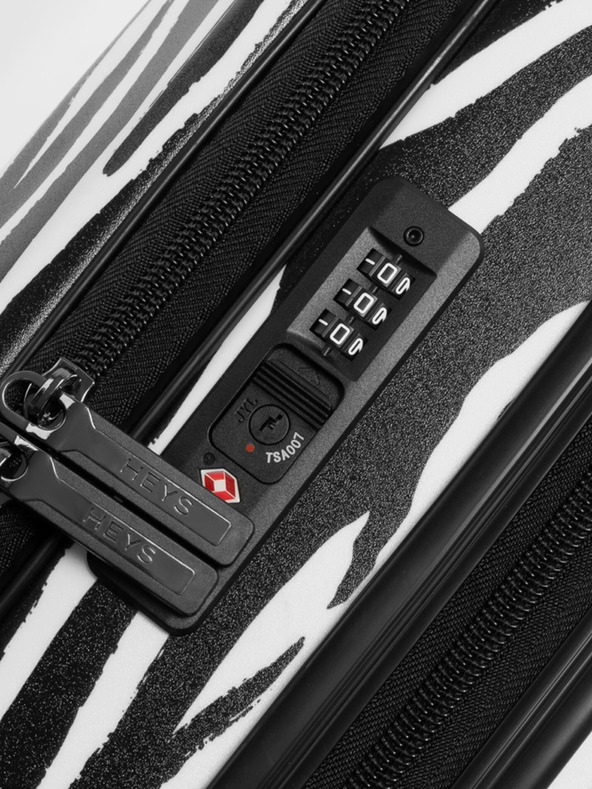 Heys White-Black Travel Suitcase with Animal Print Heys EZ Fashion L Zebra