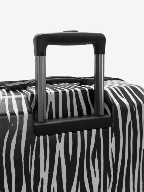 Heys White-Black Travel Suitcase with Animal Print Heys EZ Fashion L Zebra