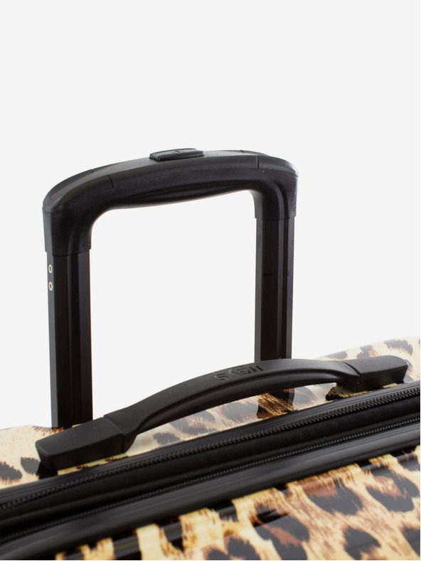 Heys Set of Three Brown Patterned Travel Suitcases Heys Brown Leopard S,M,L