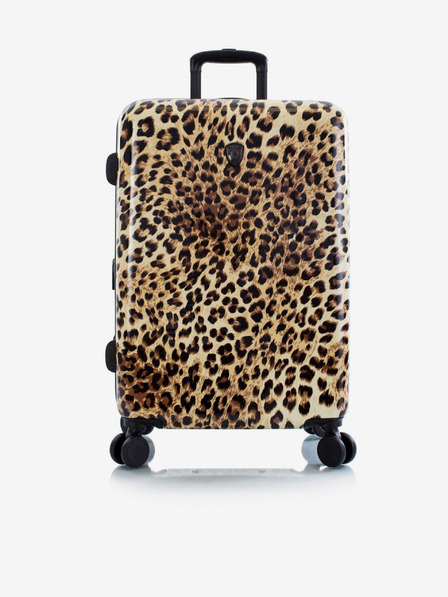 Heys Black-Brown Patterned Travel Suitcase Heys Brown Leopard M