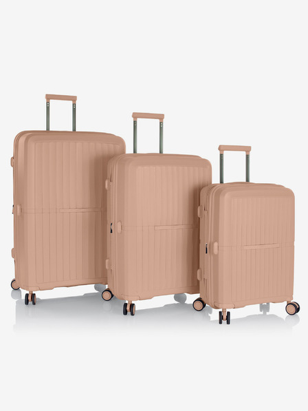 Heys Set of Three Nude Travel Suitcases Heys Airlite S,M,L Nude