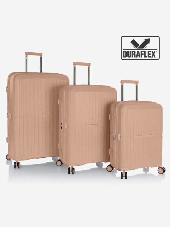 Heys Set of Three Nude Travel Suitcases Heys Airlite S,M,L Nude