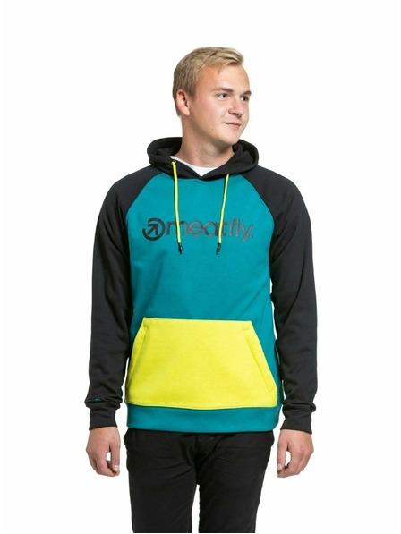 Meatfly Meatfly Herren-Technisches Sweatshirt Gravel Limette / Dunkel Blaugrün | Grün | Größe
