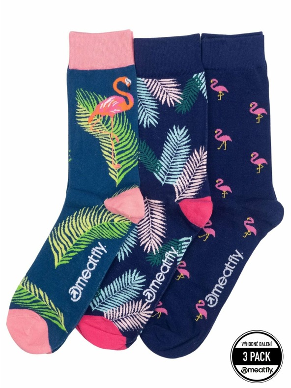 Meatfly Meatfly Socks Lexy Triple Pack Flamingo | Multicolored | Size