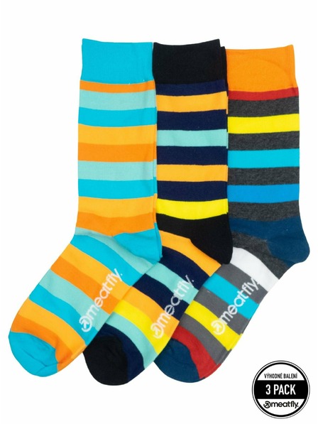 Meatfly Meatfly Socks Lexy Triple Pack Orange Stripes | Multicolored | Size