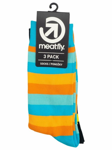 Meatfly Meatfly Socks Lexy Triple Pack Orange Stripes | Multicolored | Size