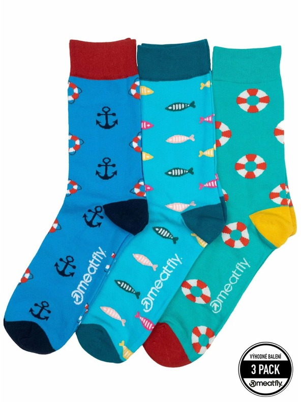 Meatfly Meatfly Socks Lexy Triple Pack Pool | Multicolored | Size