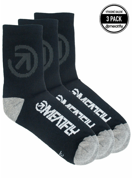 Meatfly Meatfly Socks Long Triple Pack Bike Black | Black | Size