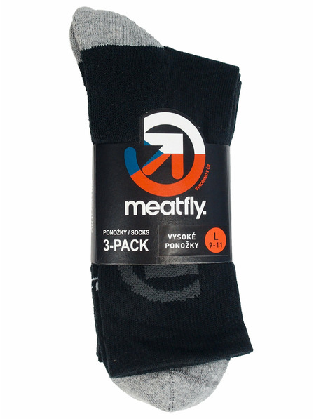 Meatfly Meatfly Socks Long Triple Pack Bike Black | Black | Size