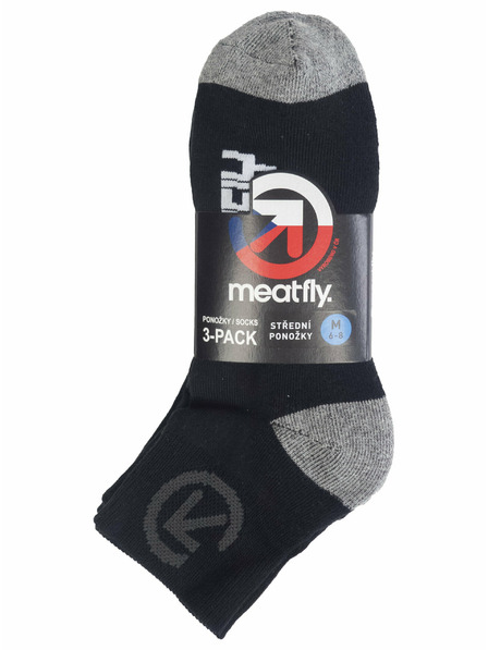 Meatfly Meatfly Socks Middle Triple Pack Bike Black | Black | Size