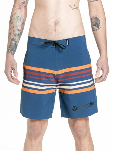 Meatfly Meatfly Herren-Badeshorts Ernie Boardshorts 19" Streifen Navy | Blau | Größe