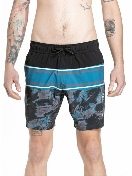 Meatfly Meatfly Herren-Badeshorts Keith Boardshorts 17" Moosig Petrol | Blau | Größe