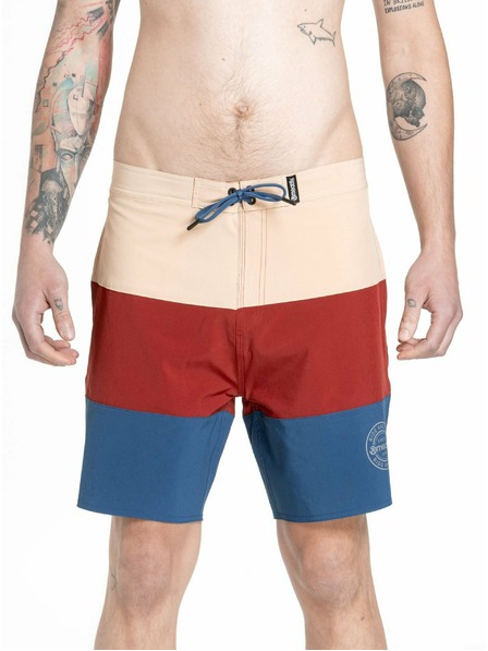 Meatfly Meatfly Herren-Badeshorts Ernie Boardshorts 19" Navy / Latte | Blau | Größe
