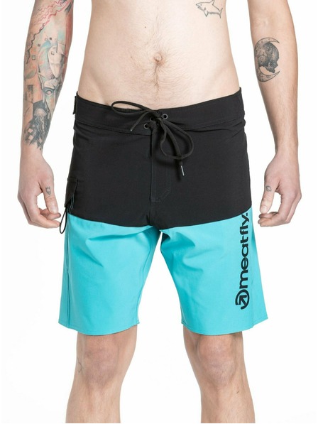 Meatfly Meatfly Herren-Badeshorts Mitch Boardshorts 21" Mint / Schwarz | Blau | Größe