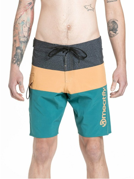 Meatfly Meatfly Herren-Badeshorts Mitch Boardshorts 21" Schlangegrün / Camel | Grün | Größe