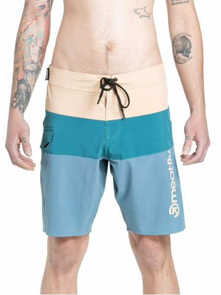 Meatfly Meatfly Herren-Badeshorts Mitch Boardshorts 21" Schieferblau / Latte | Blau | Größe