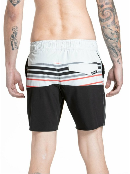 Meatfly Meatfly Herren-Badeshorts Keith Boardshorts 17" Hellgrau / Rot Orange | Grau | Größe