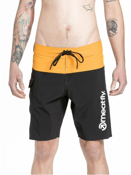 Meatfly Meatfly Herren-Badeshorts Mitch Boardshorts 21" Gelb / Schwarz | Gelb | Größe