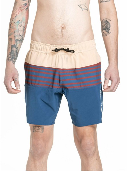 Meatfly Meatfly Herren-Badeshorts Keith Boardshorts 17" Navy / Latte | Blau | Größe