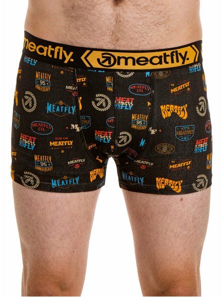 Meatfly Meatfly Herren-Boxershorts Balboa Boxershorts Double Pack Badges | Schwarz | Größe