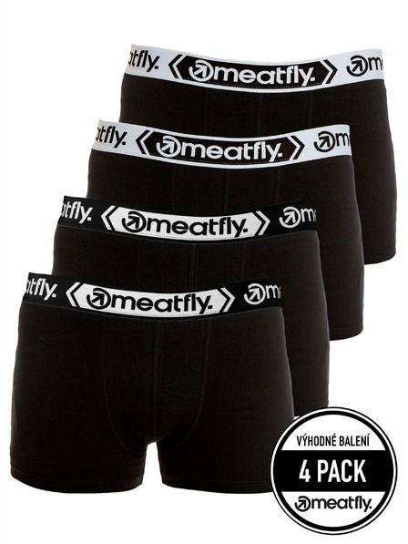 Meatfly Meatfly Herren-Boxershorts Balboa Boxershorts Four Pack Black/Black | Schwarz | Größe