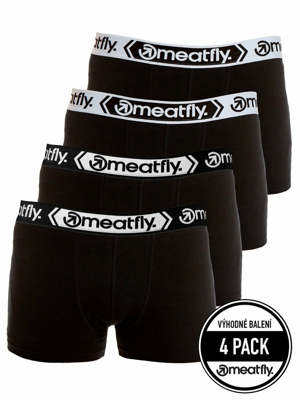 Meatfly Meatfly Herren-Boxershorts Balboa Boxershorts Four Pack Black/Black | Schwarz | Größe